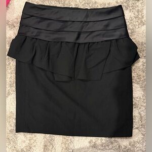 Michael Kors  Black Ruffled Pencil Mini Skirt Size 0